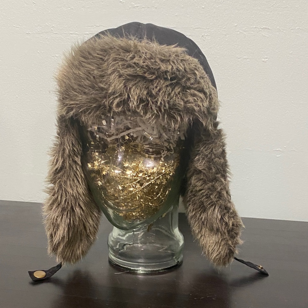 Faux Fur Ushanka Hat - Black